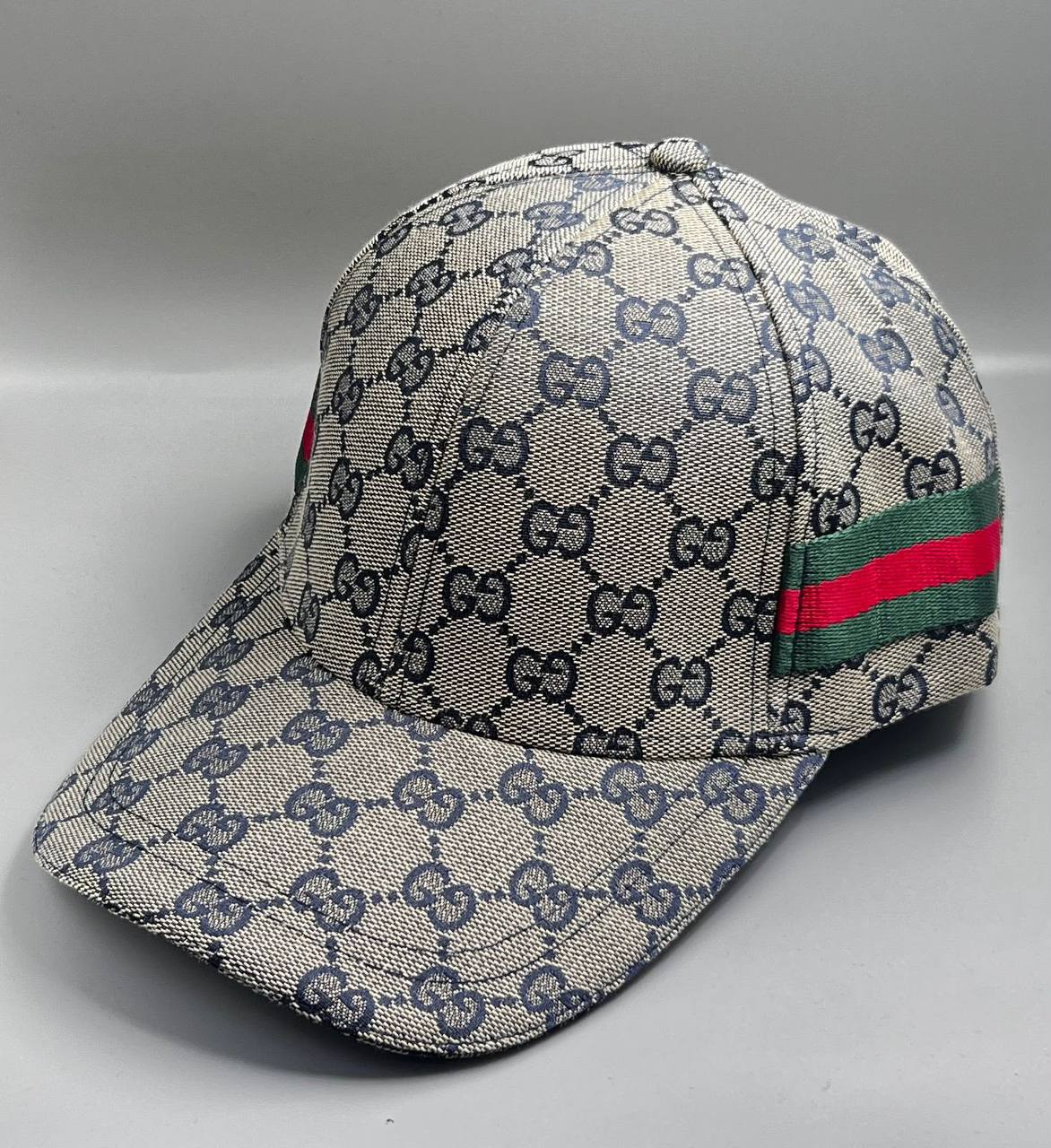 (DUPE) Gucci GG Monogram Web Stripe Cap - White