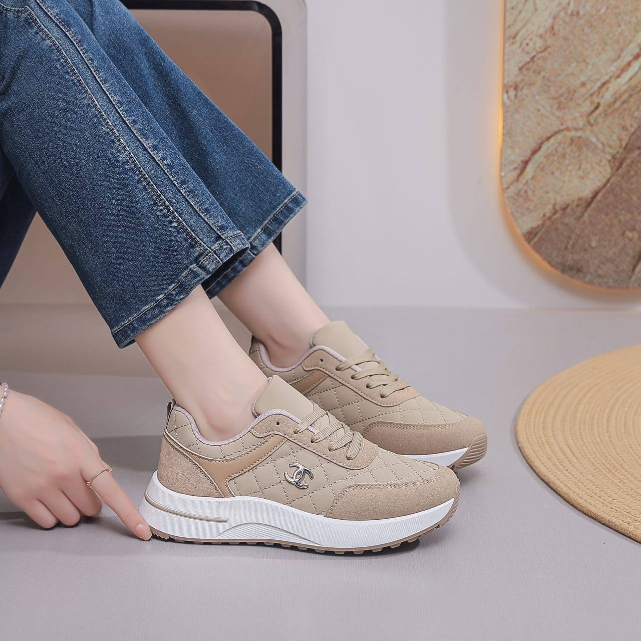 (DUPE) Chanel Quilted Platform Sneaker