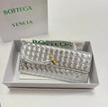 Bottega Veneta Woven Clutch - Silver