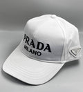 (DUPE) Prada Milano Logo Baseball Cap - White