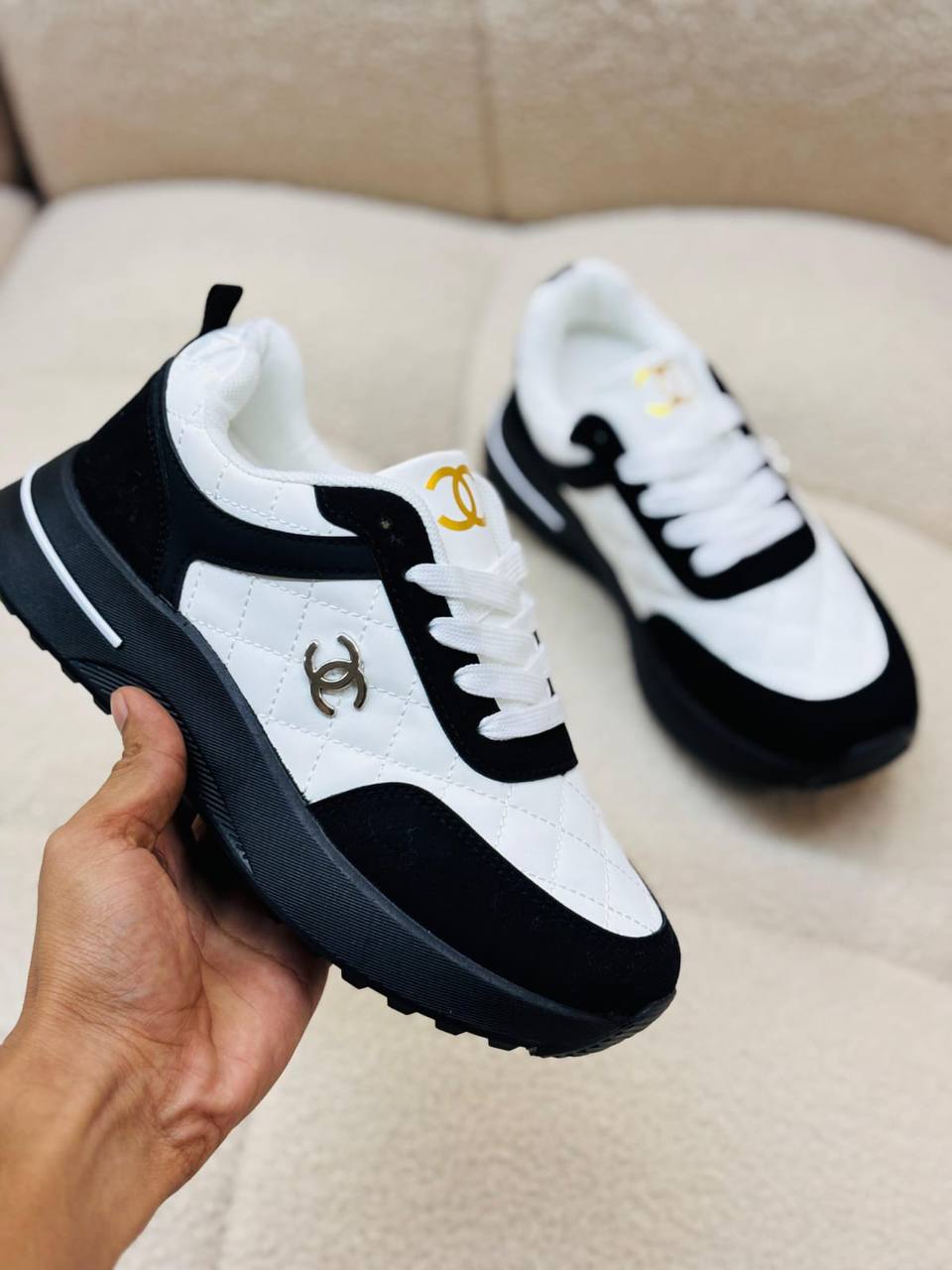 (DUPE) Chanel Quilted Platform Sneaker