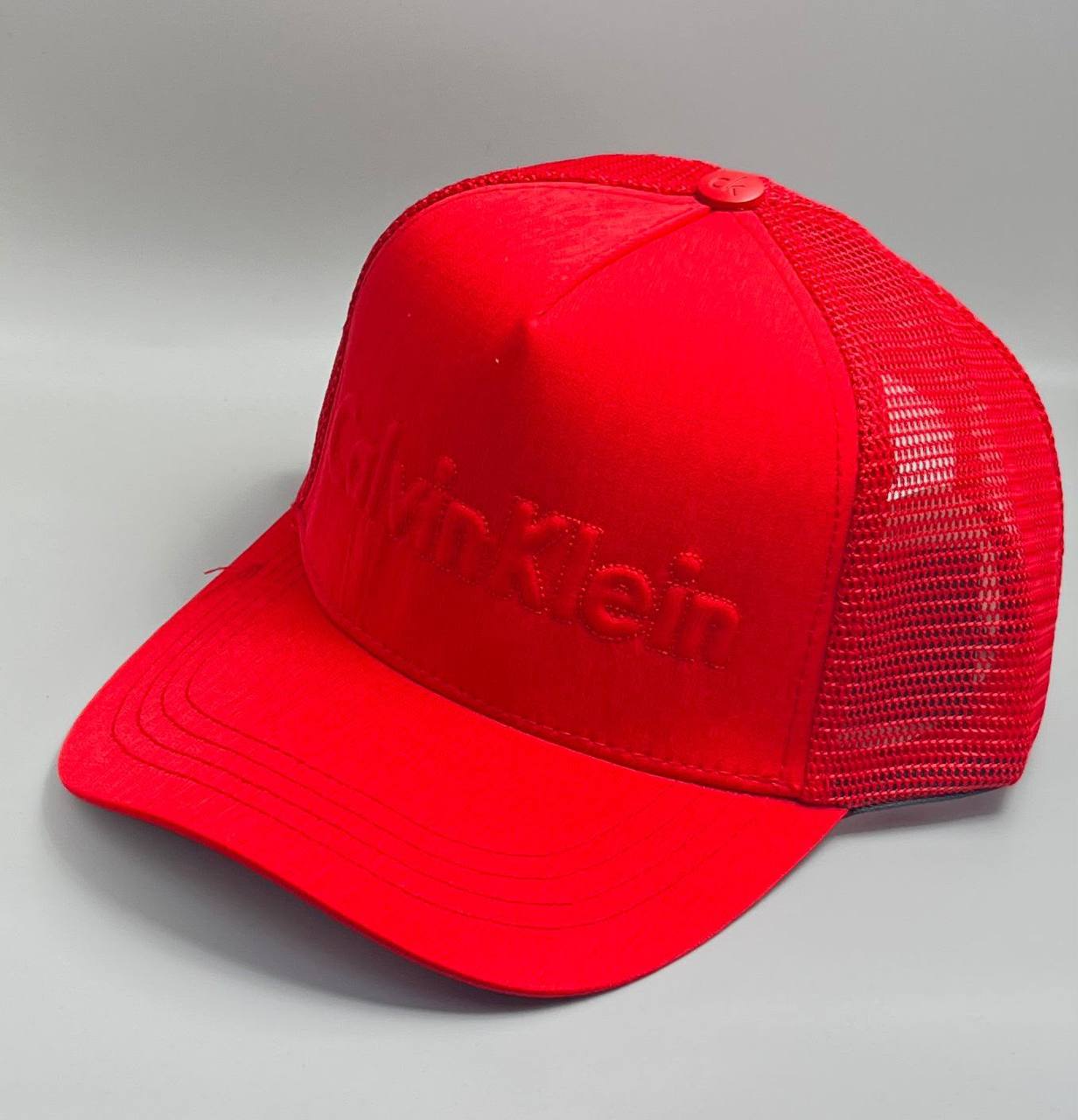 (DUPE) Calvin Klein Embroidered Mesh Trucker Cap - Red