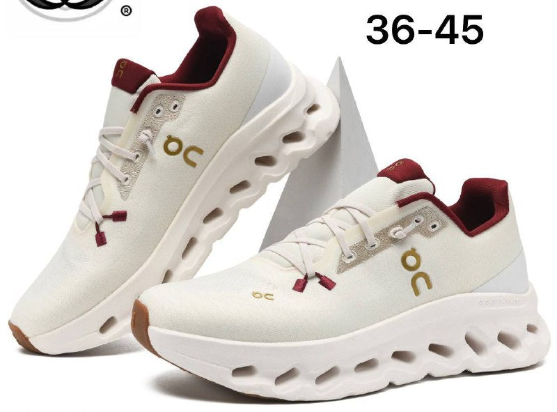 (DUPE) ON Cloudsurfer Running Shoes - White / Burgundy